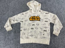 STAR WARS Hoodie Boys Small Youth Pullover Sweatshirt Logo Embroidery N21