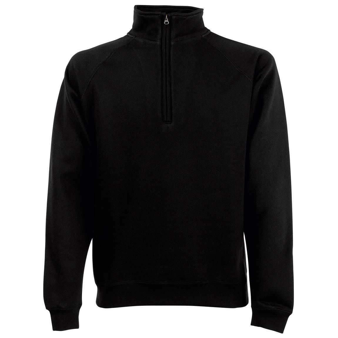 New Fruit of the Loom Mens Zip Neck Sweat Turtle Neck Collar Cotton Sweatshirt