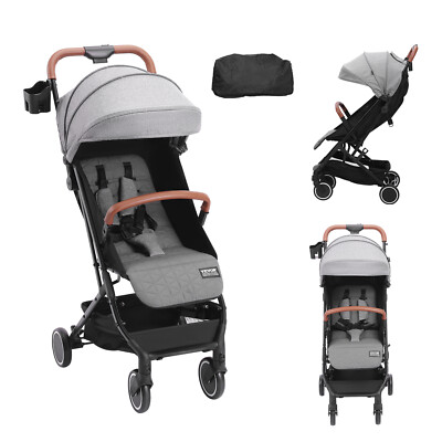 VEVOR Kinderwagen Kinderbuggy Reisebuggy Buggy 15kg Dunkelgrau 71x44x107cm