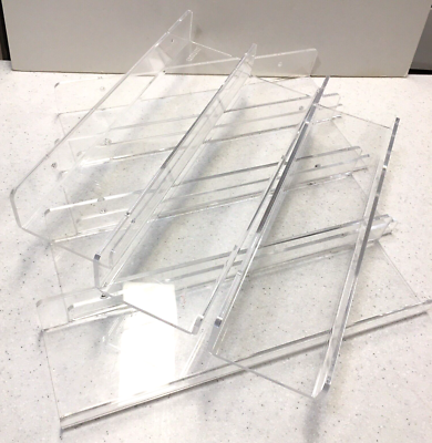 4-Pack Clear Acrylic Wall Shelves - Modern Display Ledges For Bathroom & Living Room