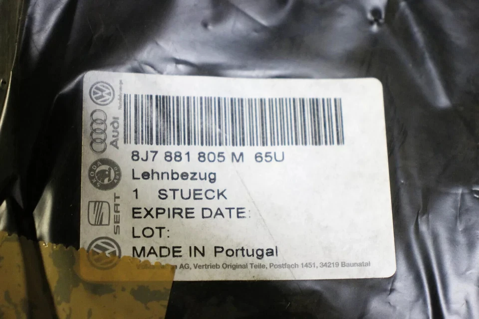 Nuevo OEM Audi Asiento Delantero LH Cubierta Superior Cuero Gris 2008-2015 TT 8J7881805M65U  Foto 3 de 3