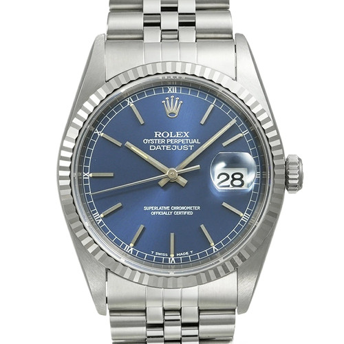 ROLEX Datejust 16234 Blue Case Size 36mm x 36mm Men
