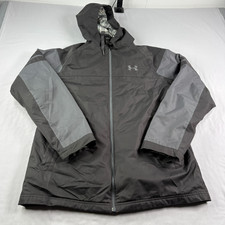 Under Armour Jacket Mens Medium Black Storm Fit Water Rain Resistant Outdoor