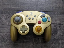 Power A Nintendo Switch Gamecube Style Wireless Controller Gold - Heavy Wear