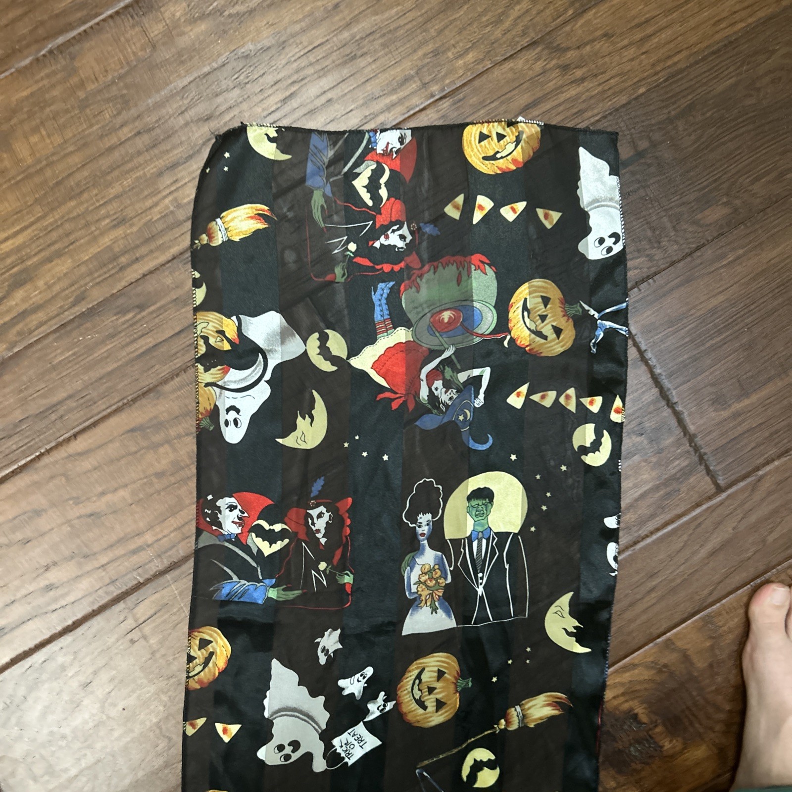 Halloween sheer solid stripe Rectangle Fashion Sc… - image 5