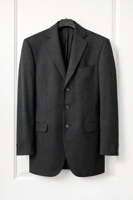 Dolce & Gabbana Black Wool Suit Jacket Men's Size 50 Three-Button Notch Lapel