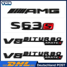 S63S V8BITURBO 4matic+ Schwarz Schriftzug Emblem für Mercedes Benz AMG S63S V8BITURBO 4matic+ Schwarz Schriftzug Emblem für Mercedes Benz AMG