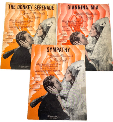 1937 JEANETTE MACDONALD three Rudolf Friml film sheet music THE FIREFLY