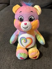 Care Bears 12" Togetherness Plush Rainbow Heart 2021 Pastel Tie Dye NIB