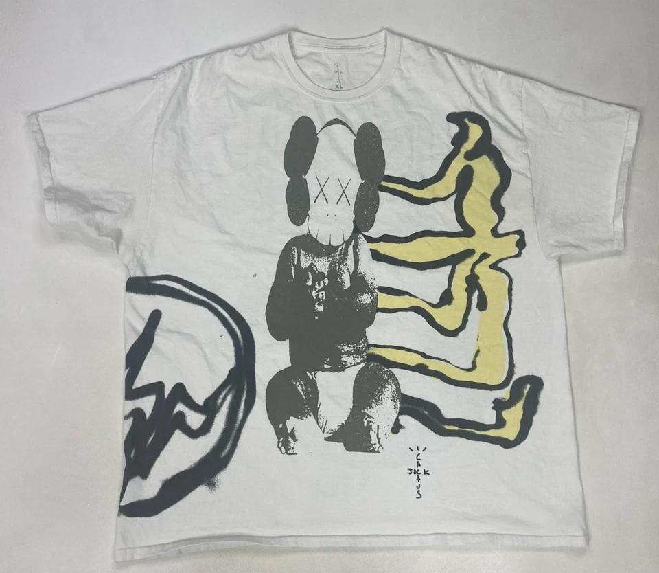 Cactus Jack Travis Scott x Kaws x Fragment Graphic T-shirt Men XL Oversize White - Image 3 of 4