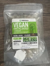 XPRS Nutra Size 000 Empty Vegan Capsules 100 Count Pack of 1 EXP 12/31/2027