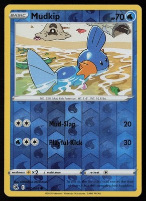 Mudkip 062/264 Common Fusion Strike Pokemon Reverse Holo Lightly Played