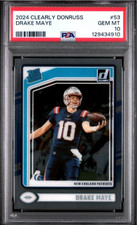 Graded 2024 Panini Clearly Donruss Drake Maye #53 Rookie RC Card PSA 10 Gem Mint