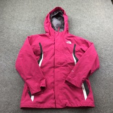 The North Face Jacket Girls Medium 10/12 Pink HyVent Hooded Rain Coat Waterproof