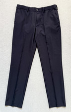 M&S SLIM FIT MACHINE WASHABLE SUIT TROUSERS - NAVY BLUE - 32 REG *TINY PINHOLE*