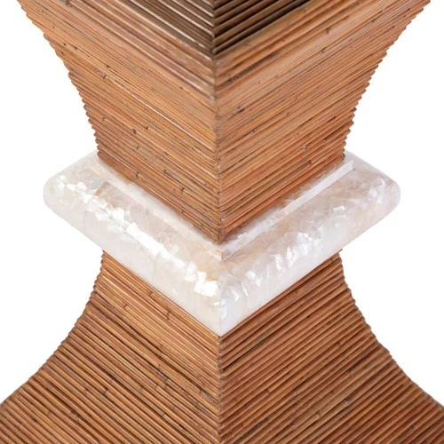 Butler Specialty Company Marikit 13"W Square Wood and Arorog Side Table-Brown - Picture 4 of 5