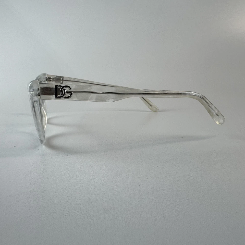 Armações ópticas femininas Dolce & Gabbana olho de gato acetato de mármore transparente com estojo - Imagem 3 de 4