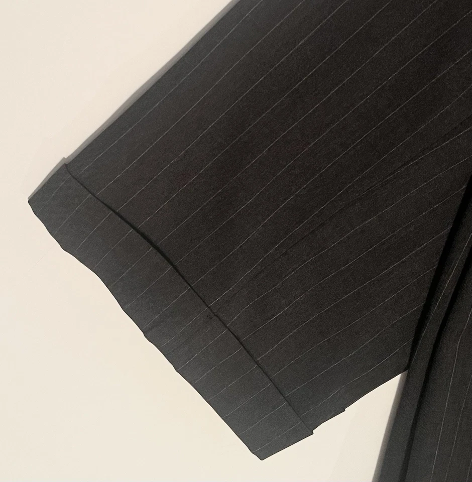 Pantalones de vestir de lana de colección Lauren Ralph Lauren para hombre totalmente cómodos-36x32-rayas-gris Foto 4 de 4