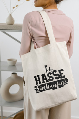 Ich Hasse Einkaufen Shopping Baumwolltasche Einkaufstasche Tote Bag Spruch