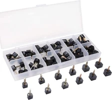 24 Pairs High Heel Tips Shoes Replacement Tap Caps,6 Black 