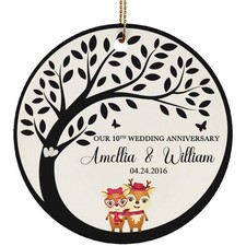 Personalized Wedding Anniversary Ornament Funny Deer Couple Love Custom Gift