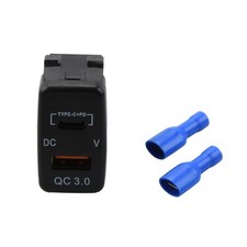 Type C PD Dual USB Car Charger Socket Power Adapter LED Voltmeter For Toyota
