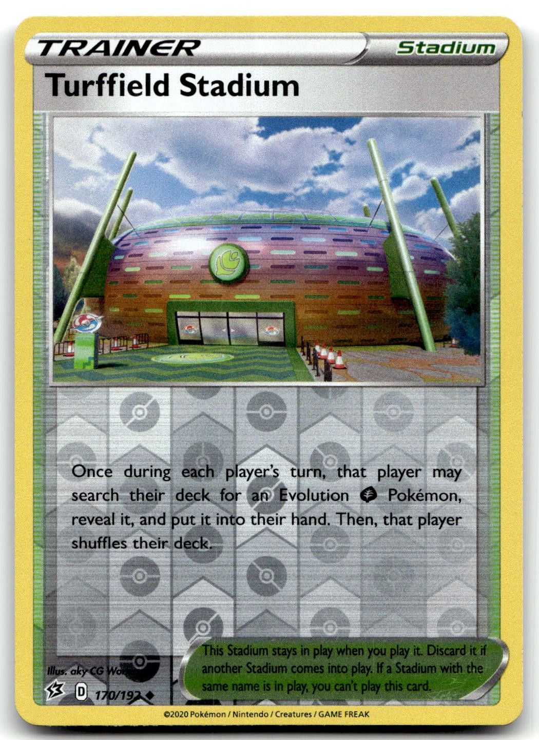 Turffield Stadium 170/192 SWSH02: Rebel Clash Uncommon Reverse Holo Pokemon TCG