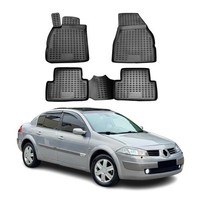 Omac Gummimatten FußMatten FüR Renault Megane 2002-2009 TPE Automatte Schwarz 4X