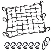 Cargo Net 15"x15" Stretches to 30"x30" with Thicken Hooks | Natural Latex Cor...