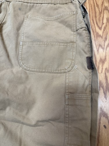 Vintage Schmidt Overalls Mens LT Carpenter Pants Double Knee Work Bib Canvas - Picture 11 of 15