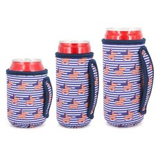 3 Pack Reusable Can Sleeve with Handle, Patriotic | Neoprene, For 12oz - 16oz...