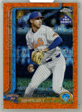 2025 Topps Pro debut Brandon Sproat #PDC-157 Chrome Orange Mini-Diamond /25