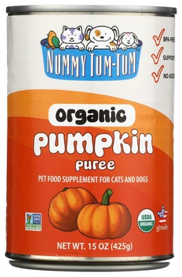 Nummy Tum Organic Pumpkin For Dogs & Cats, 15 Ounce 15 (Pack of 12) 