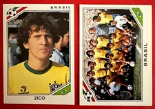 Panini Mexico 86 Mega Rare Zico & Brazil 2 World Cup Stickers Excellent Original