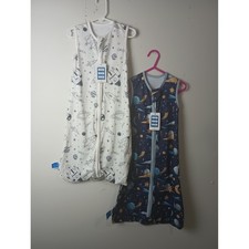 Totbasic Baby Sleep Sack 2 Pack Space Rocket Planets Navy White Size S NWT