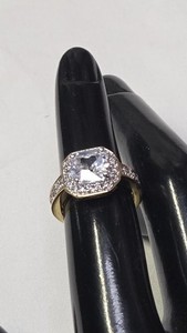 Authentic Vintage Premier Designs, Gold-Plated Engagement Ring, Size 5 (1322)