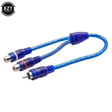 1 RCA Male to 2 RCA Female Y Splitter Audio Adapter Cable 25cm Extension