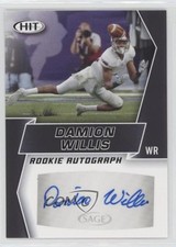 2019 Sage Hit Premier Draft Rookie Auto Black Damion Willis #A82 Auto n1u