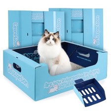 3 Pack Disposable Cat Litter Boxes, 17.1 x 13.2 x 5.7 in, Waterproof