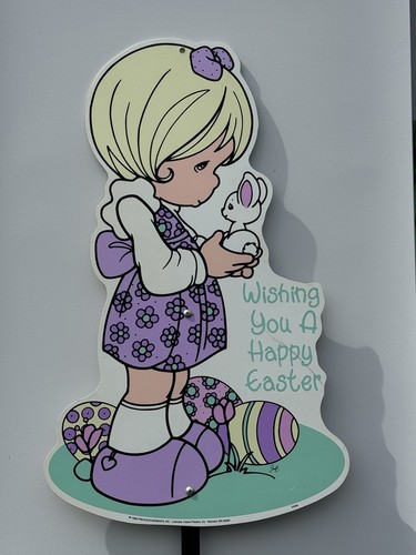 Lote De 2 Letreros De Colección Precious Moments Happy Easter Yard 1997-1999 34" X 16" - Imagen 3 de 9