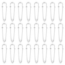 Large Safety Pins 50mm / 2 Inch Metal Safety Pins Clips Silver Tone, 32pcs