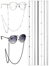 7 Pcs Eyeglass Chains Eyeglasses Strap Glasses Holder Necklace Eyewear Silver