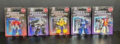 Transformers Mini Figures with Bonus Cards Set Of 5 New Optimus Bumble Megatron