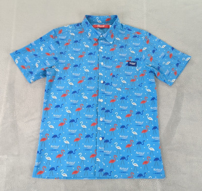 Natural Light Beer Shirt Naturdays Shinesty Button Up Flamingos Men Small