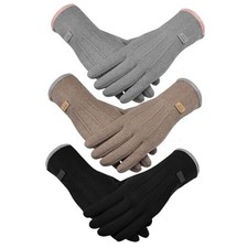 Tavaleu Womens Winter Gloves, Cold Weather Gloves women with Grey black coffee