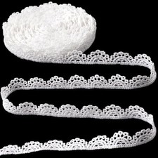 White Scalloped Lace Trim Ribbon 1/2'' x 10 Yards for Crafts and DIY Projects