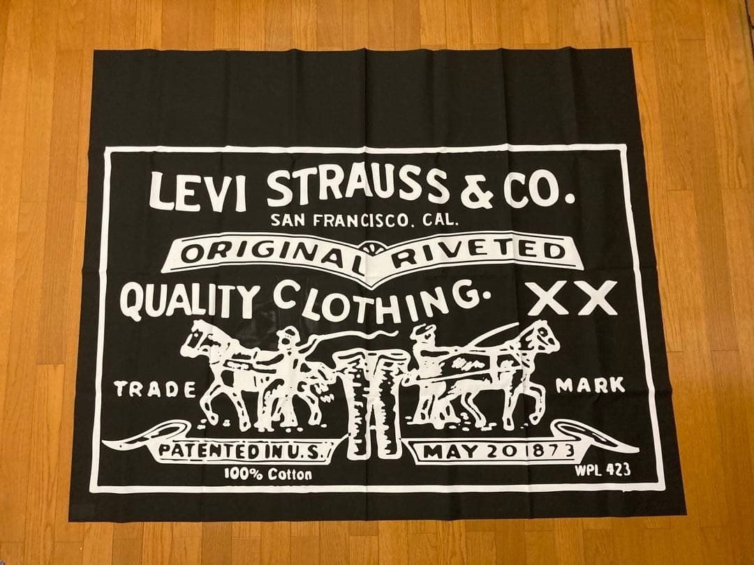 う*ん様 リーバイス　パッチ　ディスプレイ　フレーム US Tax Included] Levi's Banner Patch Design Vintage Poster 130cm x