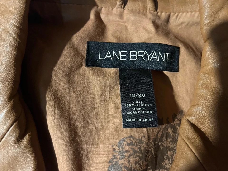 Chaqueta Blazer Mujer LANE BRYANT VINTAGE Cuero Camel 18/20 Foto 4 de 4