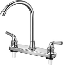 RV Non-Metallic Kitchen Faucet Two Handle-8" Main Body-High Arch-360 Swivel