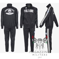 TUTA GINNICA FOLGORE militare sportiva della Brigata Paracadutisti NUOVA Nera